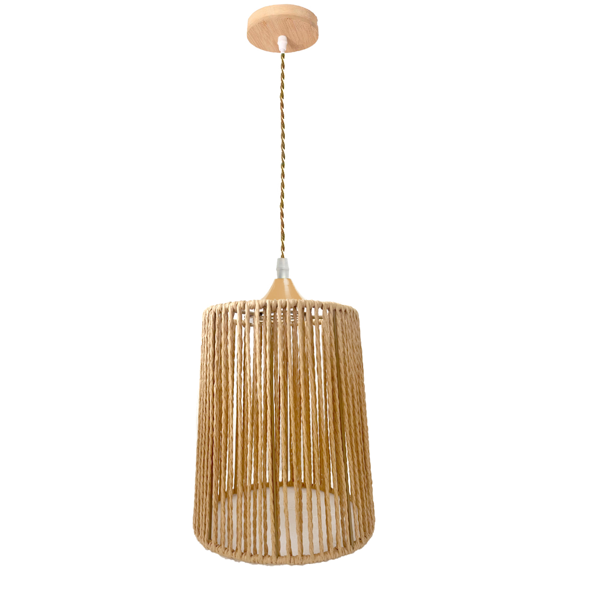 Lúminaria Pendente Rattan de Palha Nova Guine Detalhes